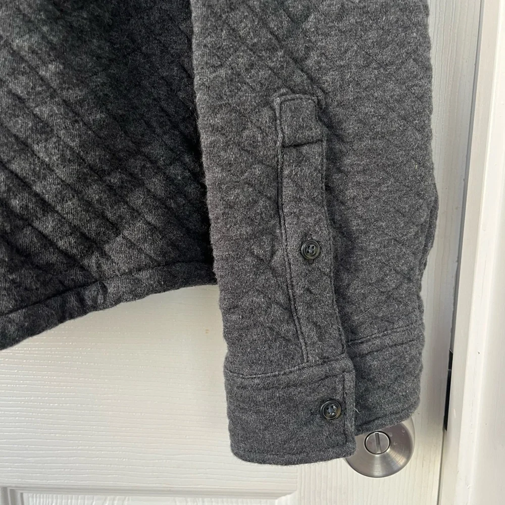 J Crew Mens Dark Gray Quilted Shirt Jacket XXL